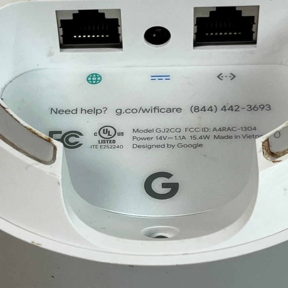 Google Wifi AC1200 Mesh‎ Router Node White G013A w/ Power Adapter G1028
